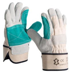 Gants docker cuir croûte de...