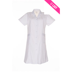 Blouse professionnelle femme manches courtes fibres mixtes